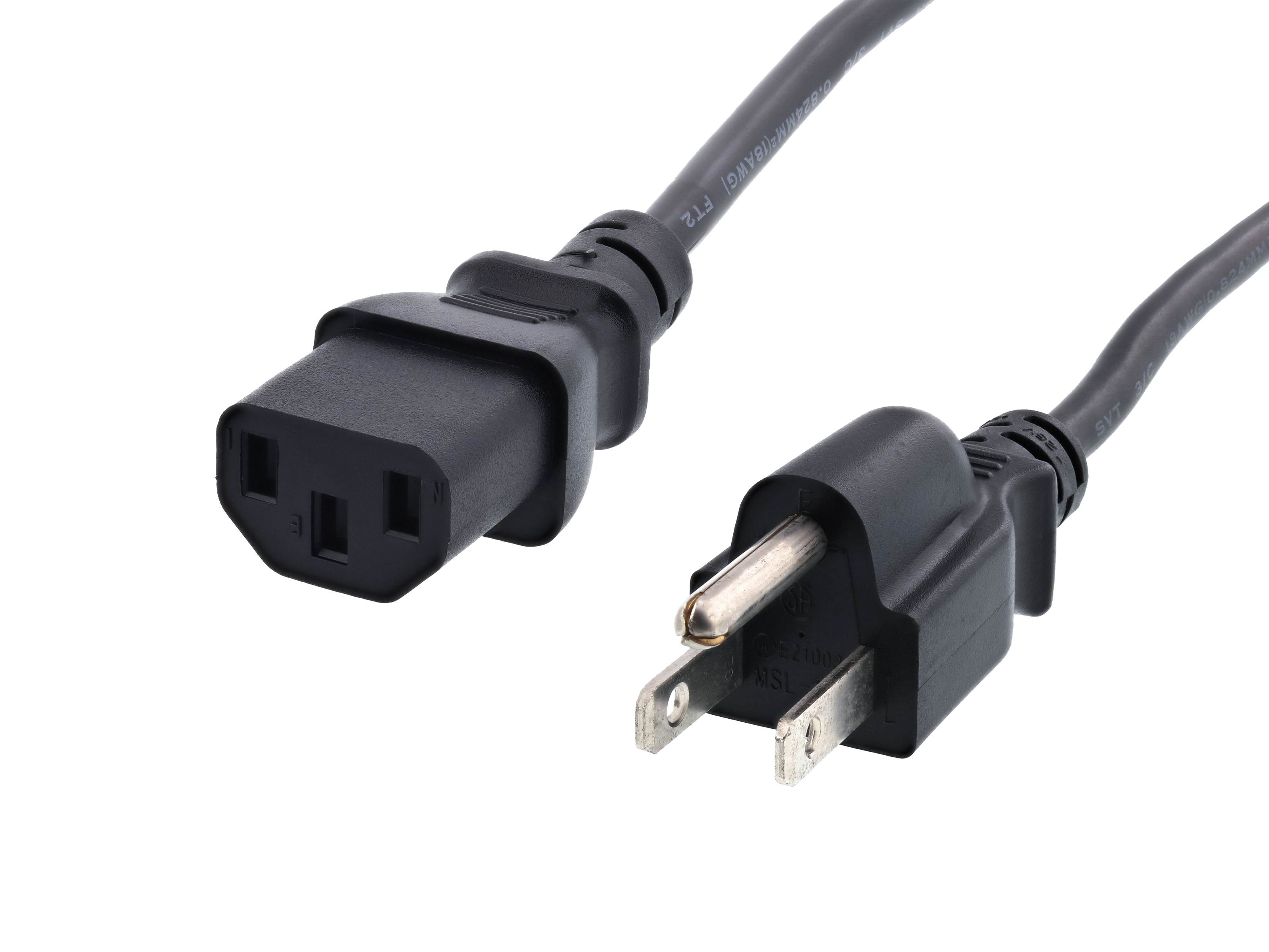 Universal power cable for computer, monitor & printer (6 feet).